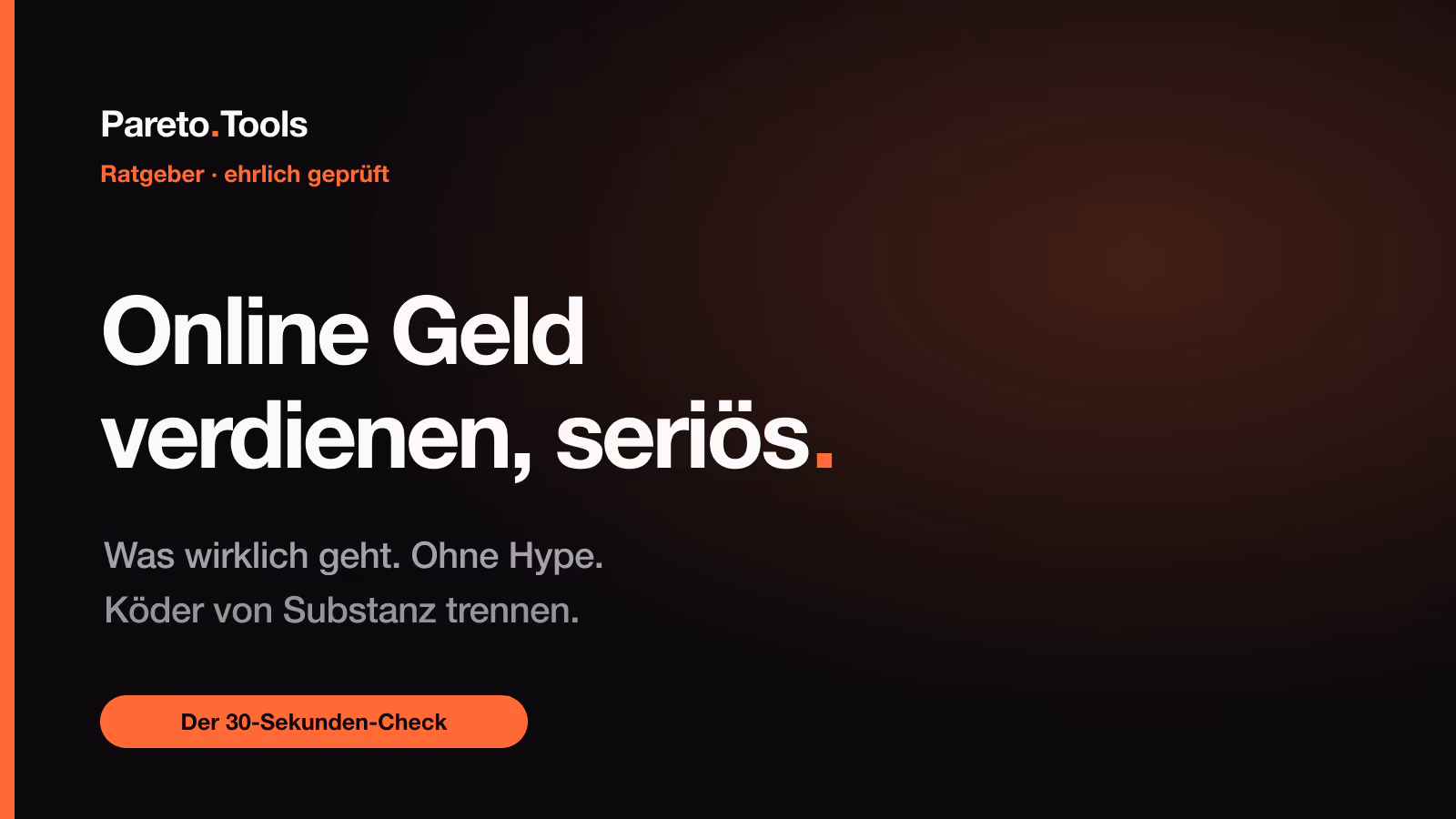 Online Geld verdienen seriös: Pareto.Tools Ratgeber, was wirklich geht ohne Hype 2026